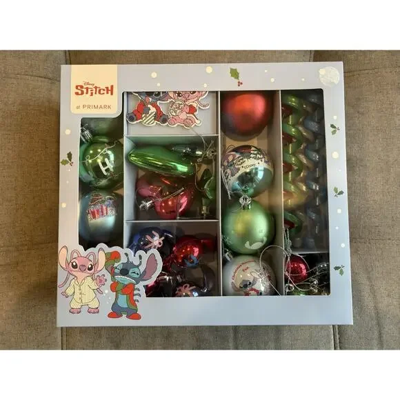 Disney Lilo & Stitch {Set of 25} Mini Shatterproof Christmas Ornaments-NEW - Picture 1 of 2